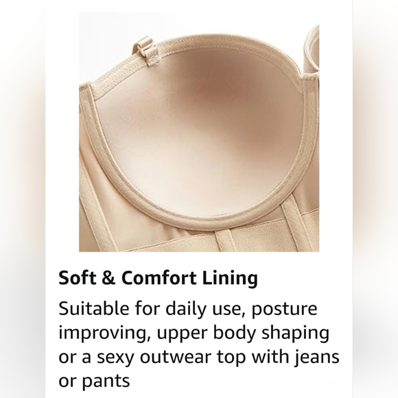 SEA BBOT Women Longline Strapless Bra Full Coverage Corset Bra #1000 - Picture 6 of 12